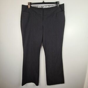 Metaphor Womens Pinstripe Flare Dress Pants Black Office Career Size 14 Mid Rise